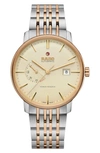 Rado Coupole Automatic Power Reserve Bracelet Watch, 41mm In Silver