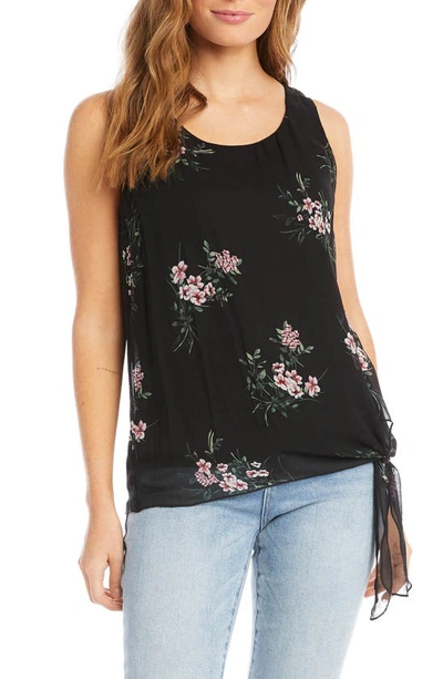 Karen Kane Floral Print Side Tie Top