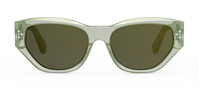 Celine Cl 40219 In 93n Cat Eye Sunglasses In Green