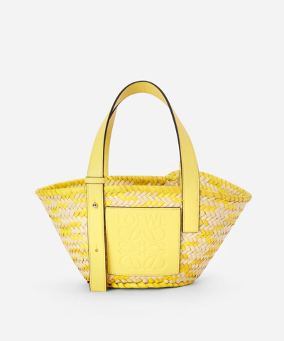 Loewe X Paula's Ibiza Small Anagram Confetti Basket Bag In Natural Lemon