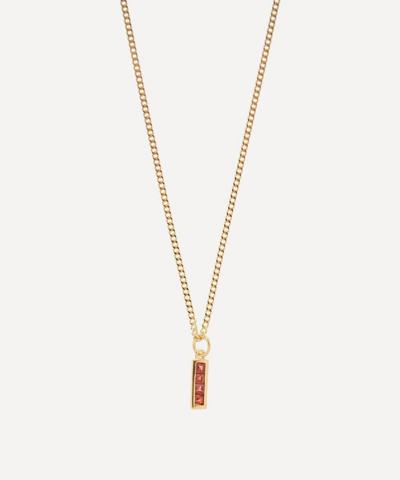 Miansai 14ct Gold Plated Vermeil Silver Totem Garnet Pendant Necklace