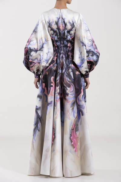 Saiid Kobeisy Chromatic-print Evening Gown In Multicolour