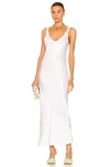 L'agence Akiya Satin Tank Maxi Dress In White