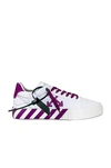 Off-white White & Purple Vulcanized Low-top Sneakers