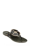 Jack Rogers Georgica Jelly Thong Sandals In Black