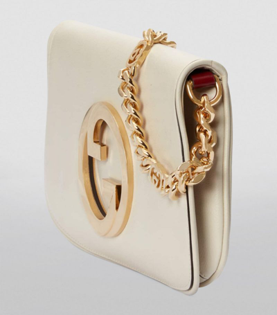Gucci New Blondie Small Leather Interlocking G Shoulder Bag In White