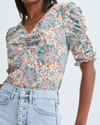 Veronica Beard Henrieta Medallion-floral Top In Caramel Multi