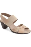 Munro Darling Mixed Finish Slingback Sandal In Taupe Metallic Combo