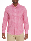 Robert Graham Men's Harpswell Woven Linen Sport Shirt In Coral