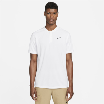 Nike Men's Court Dri-fit Tennis Blade Polo In White