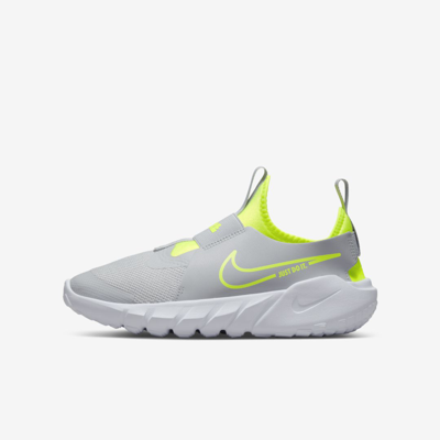 Nike Flex Runner 2 Big Kids' Road Running Shoes In Grey Fog/volt/photo Blue/volt