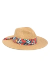 Vince Camuto Tie Band Paper Panama Hat In Orange