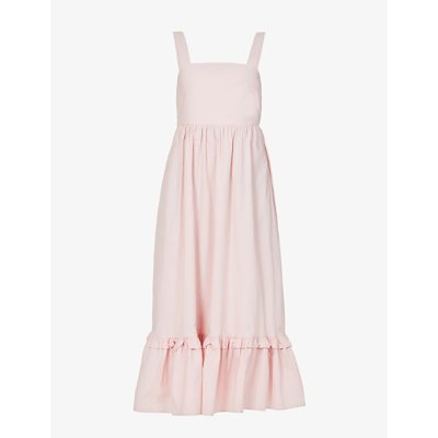 Sister Jane Ripple Bow Woven Midi Dress In Pink