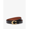 Coach C-buckled Reversible Leather Belt In Brass/black/1941 Saddle