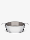 ALESSI ALESSI SILVER POTS&PANS STAINLESS STEEL LOW CASSEROLE POT,56864282
