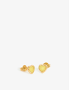 Missoma Jelly Heart 18ct Recycled Yellow Gold-plated Vermeil Sterling-silver And Chalcedony Stud Earrings In Mango