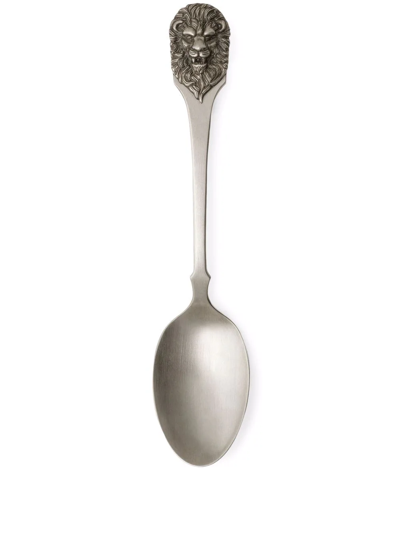 Gucci Lion Head Spoon Set (2-person Setting) In Silver