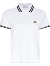 Moncler Logo-patch Stripped Polo Shirt In White