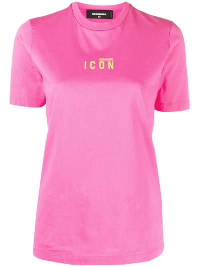 Dsquared2 Logo-print Short-sleeve T-shirt In Pink