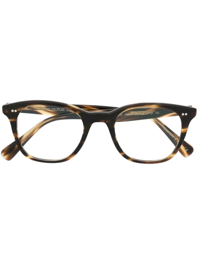 Oliver Peoples Wayfarer Clear-lens Glasses In Brown