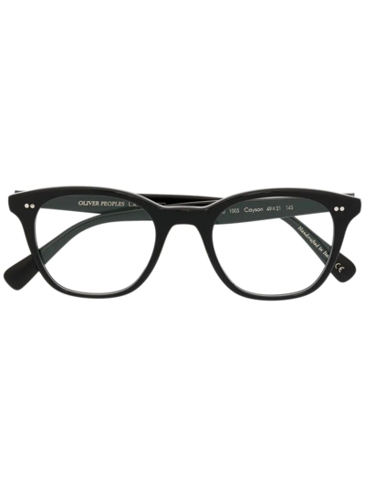 Oliver Peoples Cayson Rectangle-frame Glasses In Black