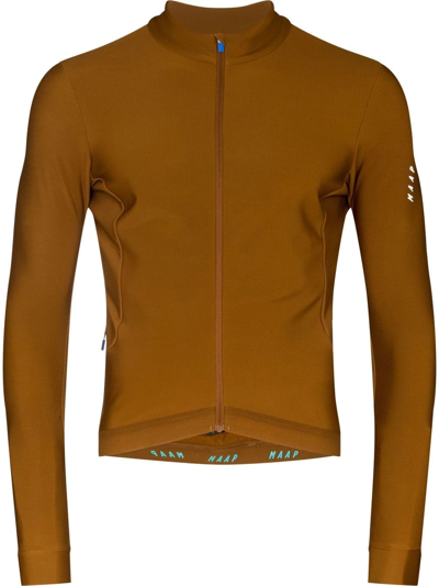 Maap Orange Force Pro Winter Cycling Jersey In Brown