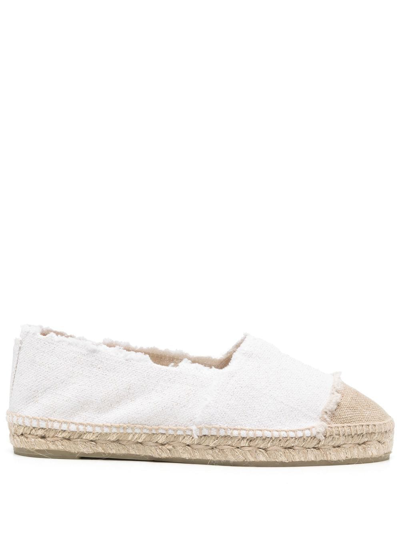 Castaã±er Raw-cut Contrast-toe Espadrilles In White