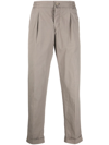 Kiton Trousers Featuring Front Pleats And Belt Loops In Grey