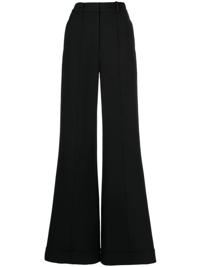 Adam Lippes High-waisted Flared Leg Trousers In Black