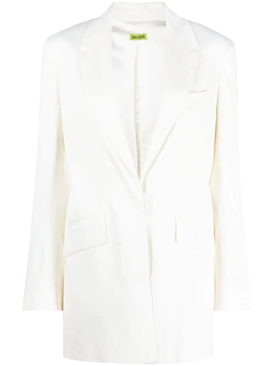 Gauge81 ‘naola' Notch Lapel Stretch Linen Oversized Blazer In Off-white