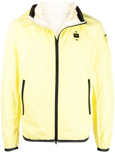 Blauer Detachable-hood Zipped Jacket In Yellow