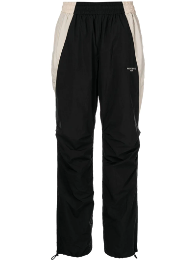 Anine Bing Emerson Contrasting-panel Trousers In Black