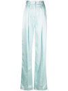 ACT N°1 WIDE-LEG SATIN-FINISH TROUSERS