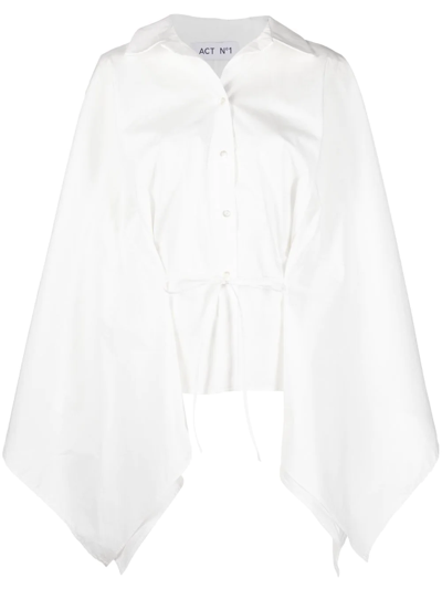 Act N°1 Tied-waistband Detail Shirt In White