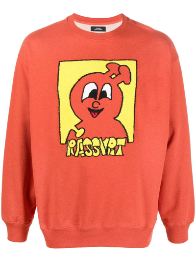 Paccbet Captek Bouclé-graphic Sweatshirt In Red 1 (orange)