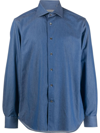 Corneliani Long-sleeve Denim Shirt In Blue
