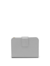 Prada Logo-plaque Saffiano Wallet In Grey