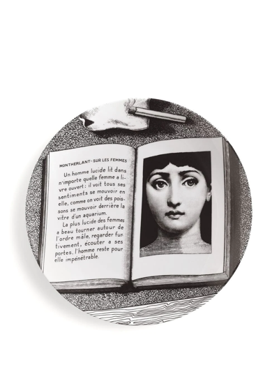 Fornasetti Tema E Variazioni N.201 Wall Plate In Weiss