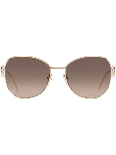 Prada Logo-plaque Oversized-frame Sunglasses In Gradient Anthracite Gray To Cammeo Beige Lenses