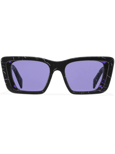 Prada Pr 08ys Symbole Butterfly-frame Acetate Sunglasses In Black,purple,white