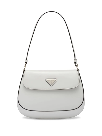 Prada Cleo Triangle-logo Shoulder Bag In White