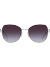 Prada Triangle Logo Round Metal Sunglasses In Grey