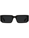 Prada Symbole Rectangle-frame Sunglasses In Grey