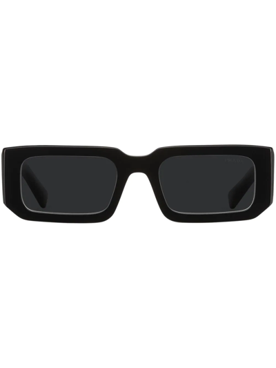 Prada Symbole Rectangle-frame Sunglasses In Slate Gray Lenses