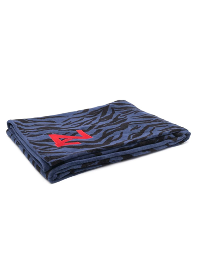 Zadig & Voltaire Tiger-print Bath Towel In Blue