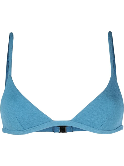 Matteau Petite Triangle Bikini Top In Blue