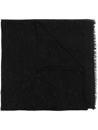Faliero Sarti Glitter-thread Fine-woven Scarf In Black