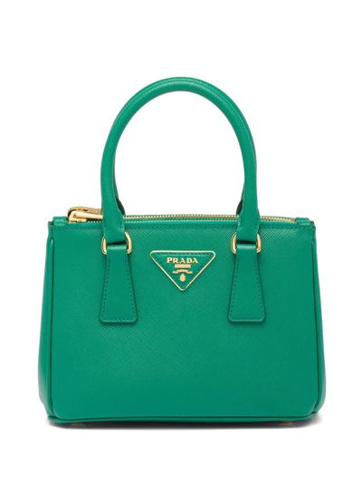 Prada Galleria Saffiano Leather Medium Bag In Green
