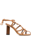 A.W.A.K.E. ROVENA KNOT-DETAIL LEATHER SANDALS