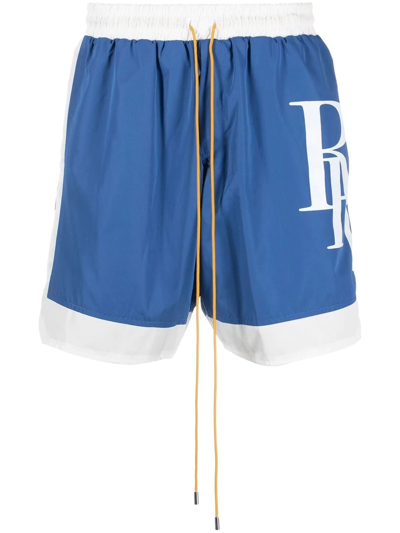 Rhude Logo-print Detail Shorts In Royal Blue